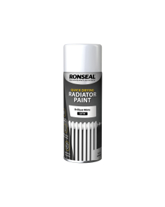 Ronseal One Coat Radiator Spray Paint Satin White 400ml
